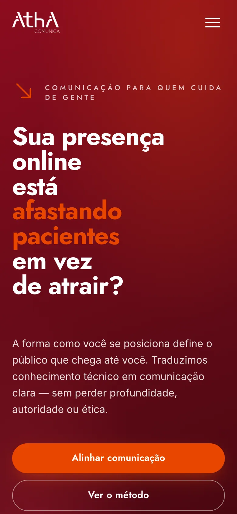 O mesmo site no celular